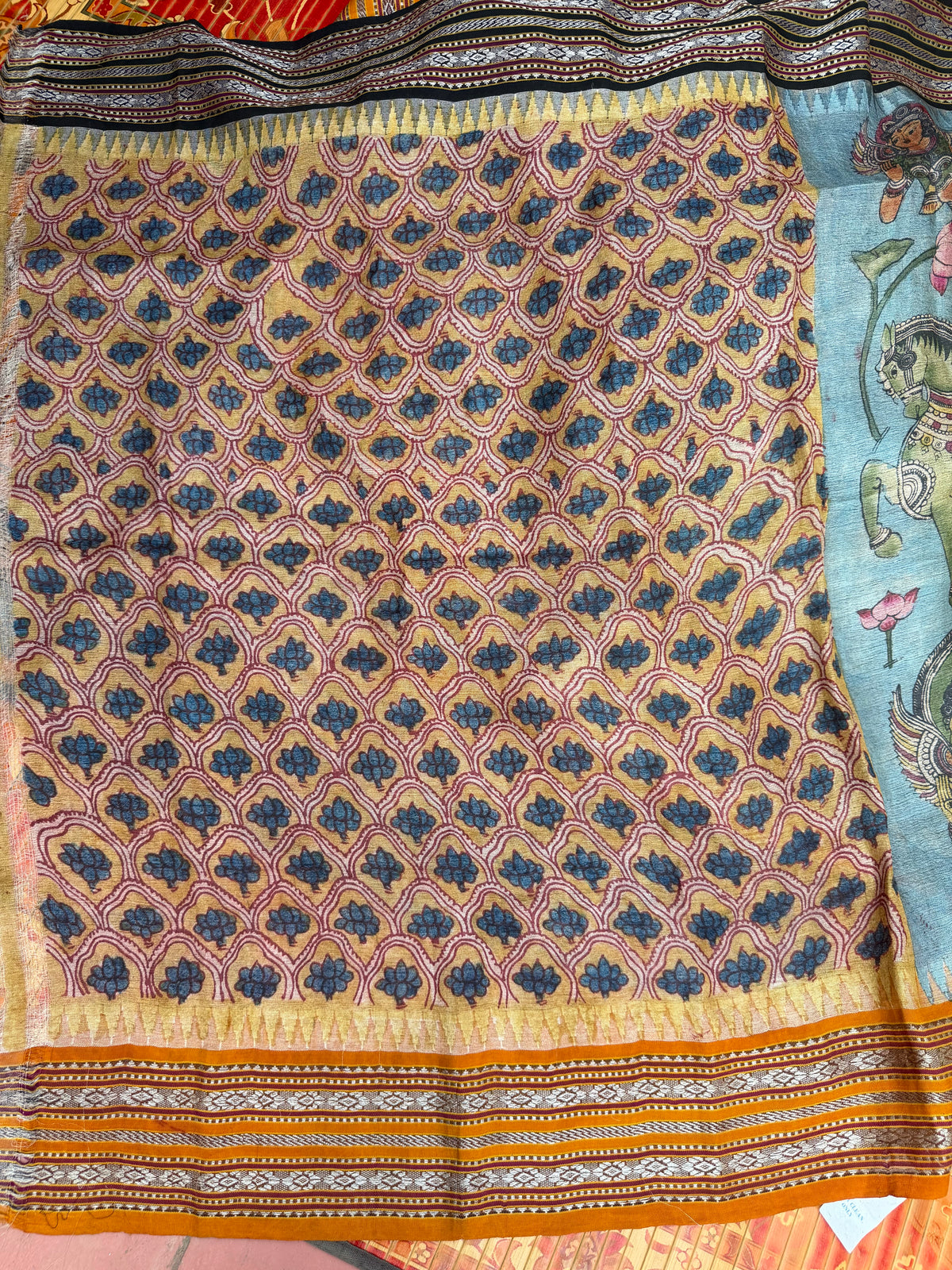Vidarbha Tussar penkalamkari saree