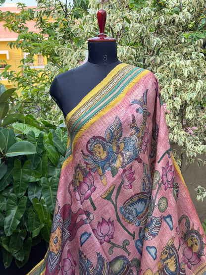Vidarbha Tussar penkalamkari saree