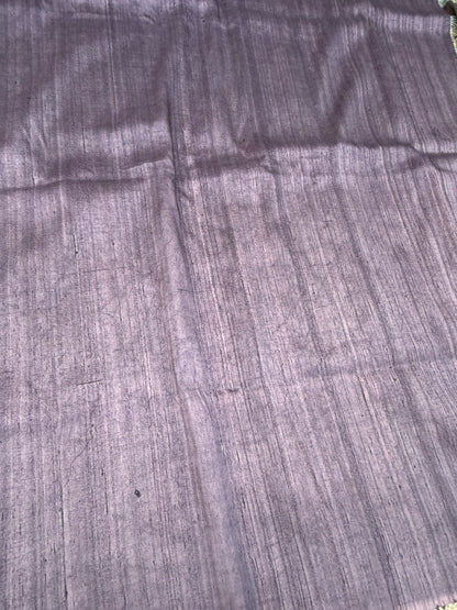 Handblock printed Ajrakh on raw silk sarees