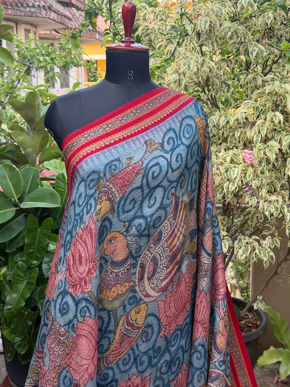 Vidarbha Tussar penkalamkari saree