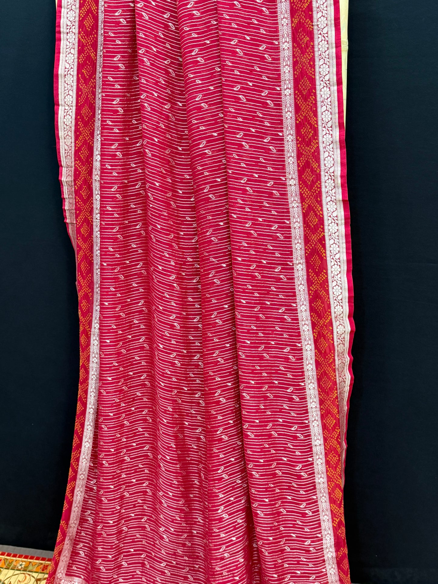 pure silk benaras gerogette saree