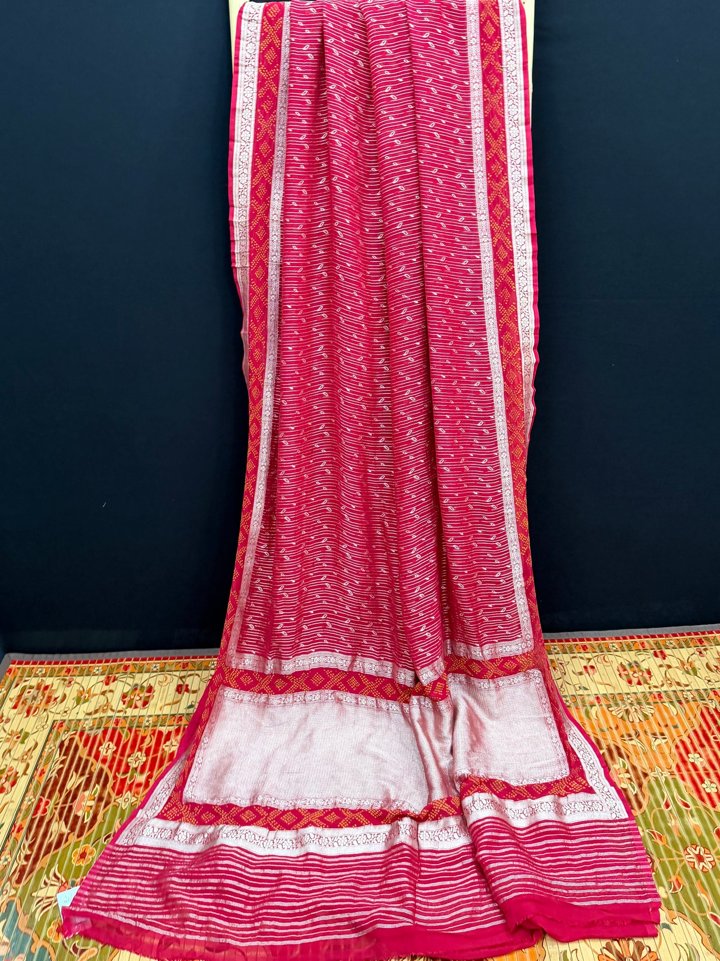 pure silk benaras gerogette saree