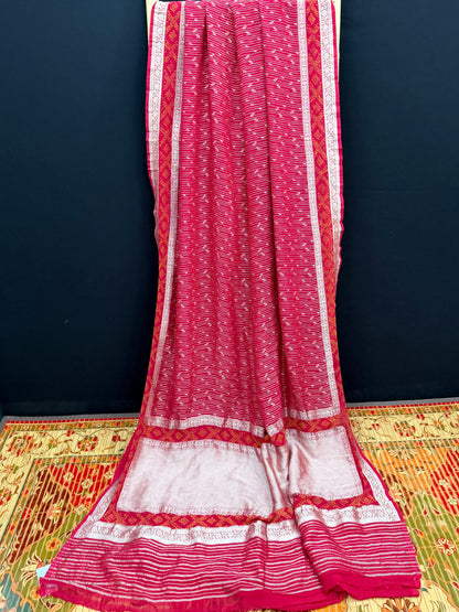 pure silk benaras gerogette saree