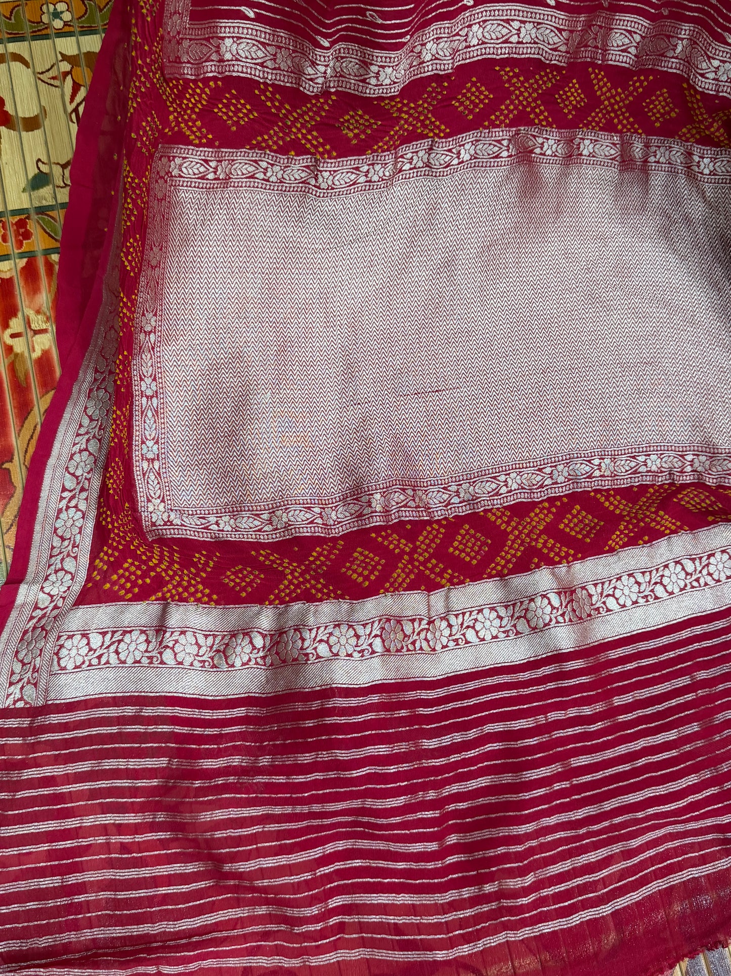 pure silk benaras gerogette saree