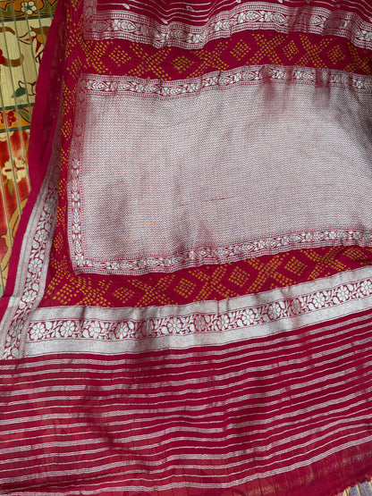pure silk benaras gerogette saree