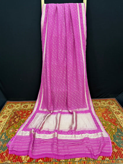 pure silk benaras gerogette saree