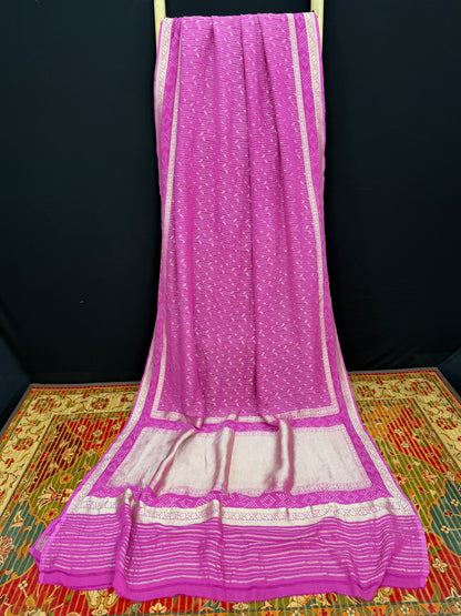 pure silk benaras gerogette saree
