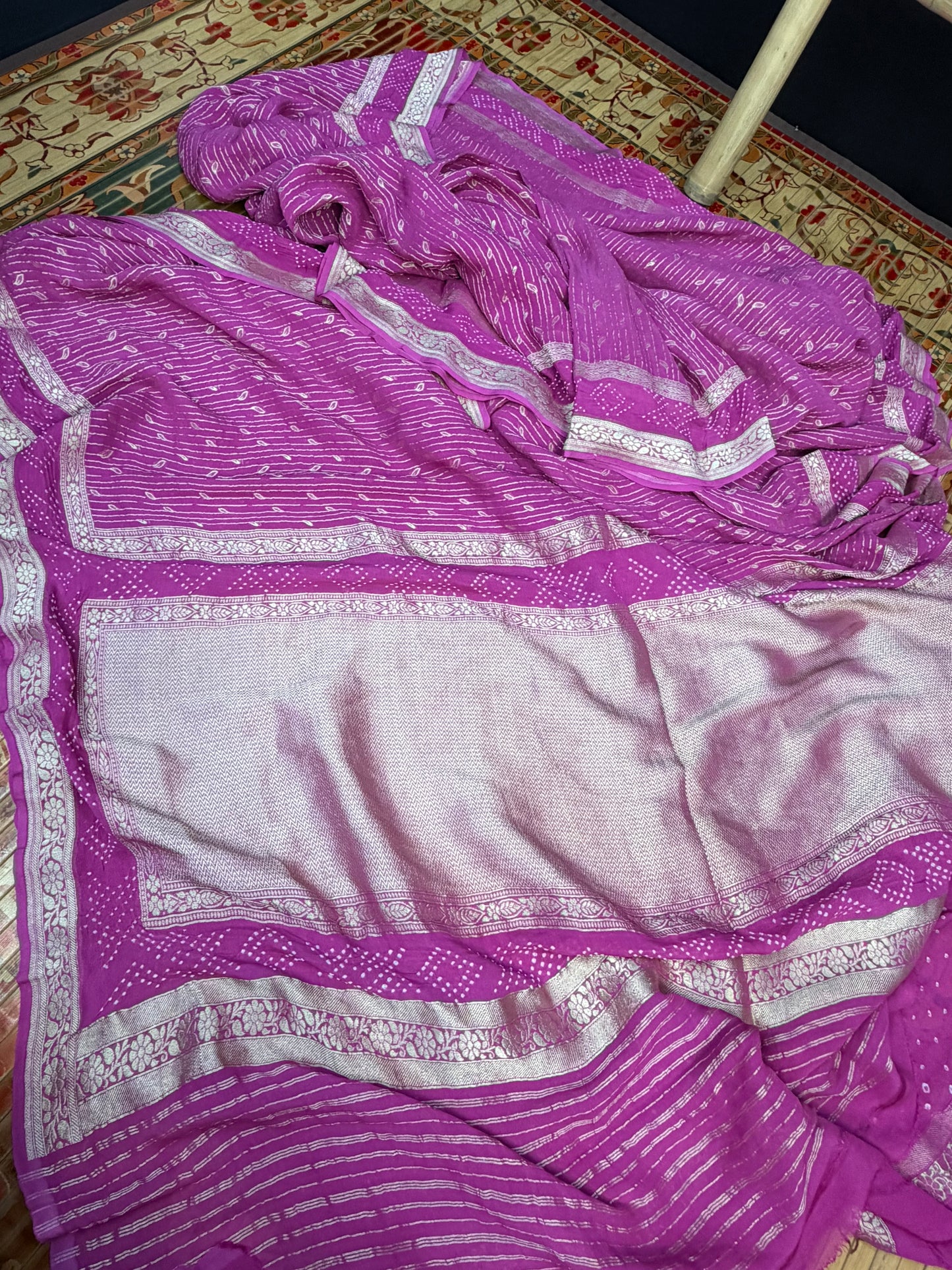 pure silk benaras gerogette saree