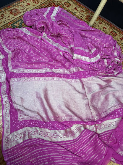 pure silk benaras gerogette saree