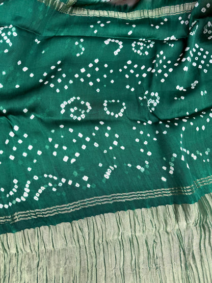 Modal silk bandini with penkalamkari saree
