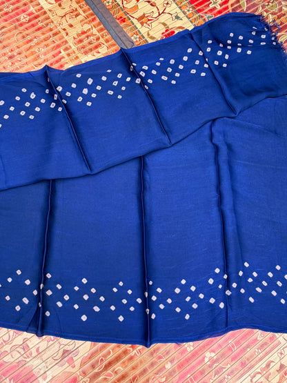 Modal silk bandini with penkalamkari saree