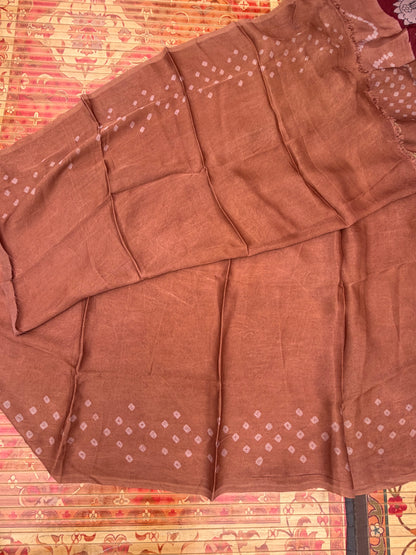 Modal silk bandini with penkalamkari saree