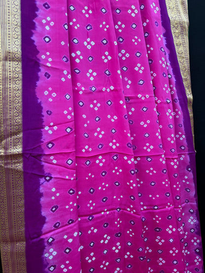 Pure silk benaras crepe Bandhini sarees