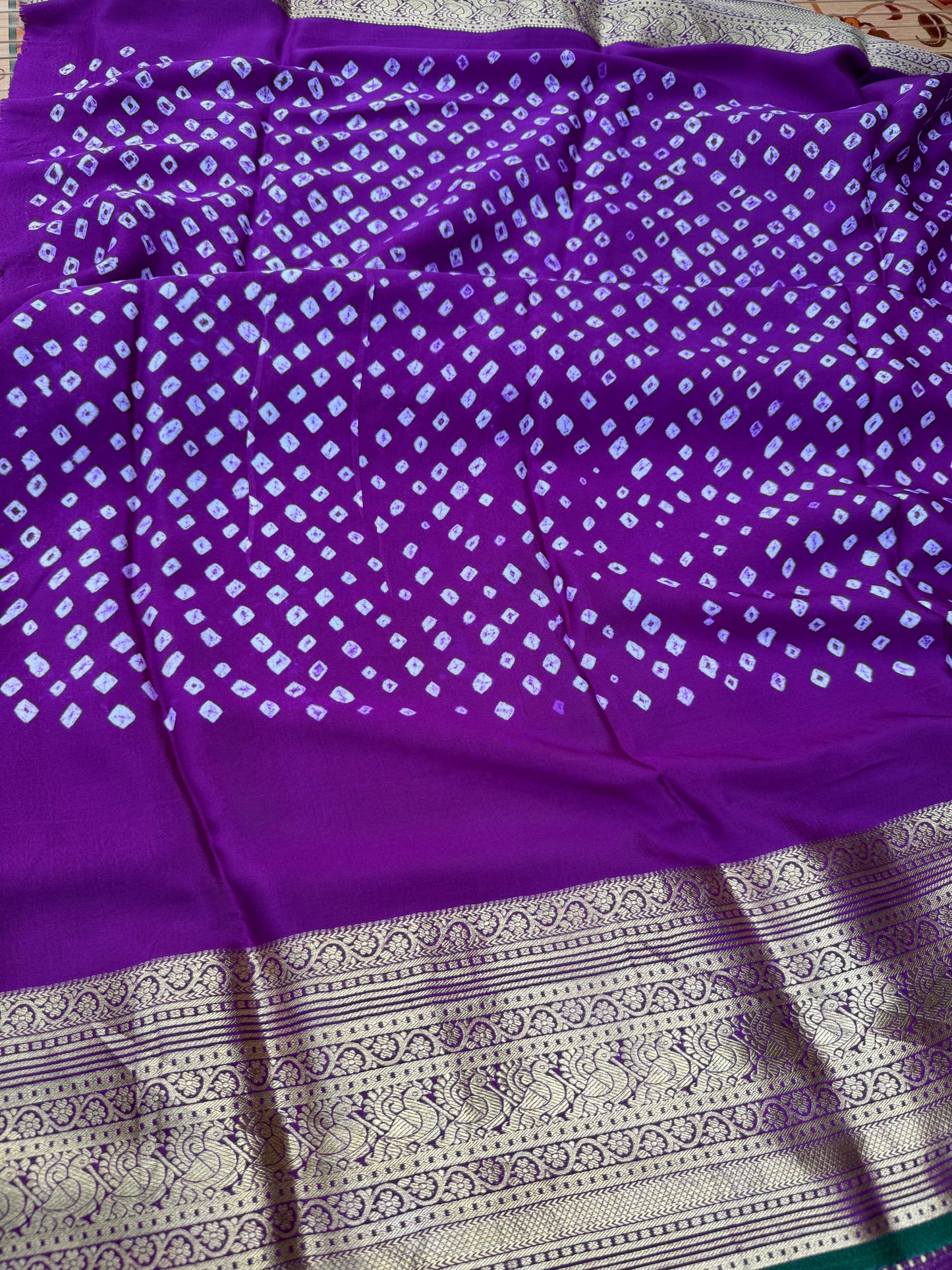 Pure silk benaras crepe Bandhini sarees