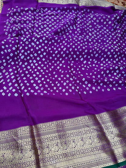 Pure silk benaras crepe Bandhini sarees