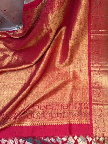 Fusion of Chanderi Silk Saree