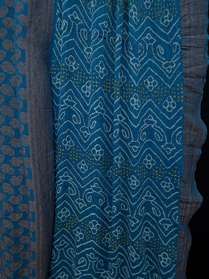 pure crepe Rai Bandhej sarees