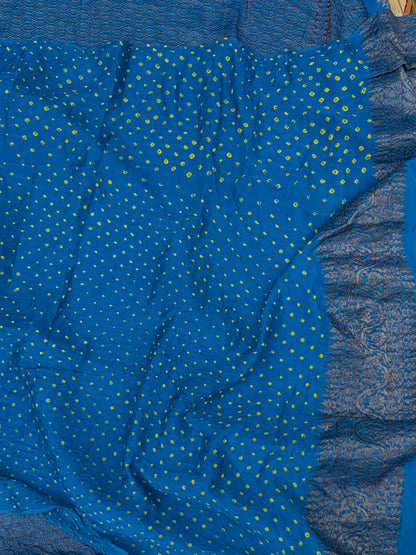 pure crepe Rai Bandhej sarees