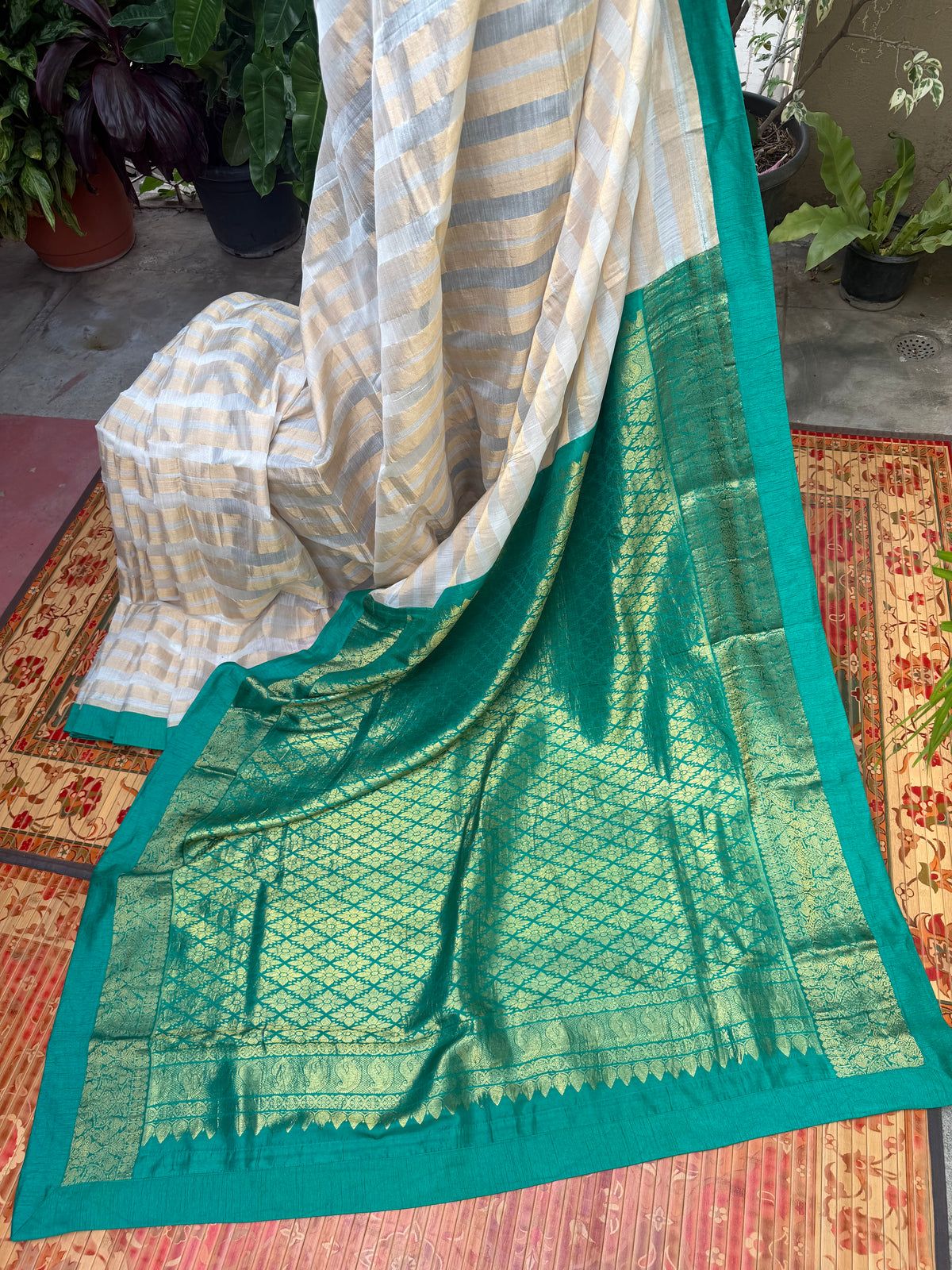 Fusion of Chanderi Silk Saree