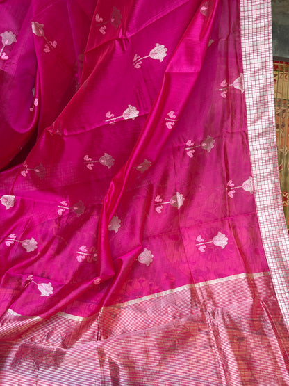 Fusion of Chanderi Silk Saree