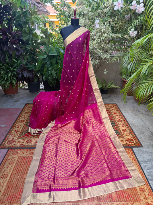 Fusion of Chanderi Silk Saree