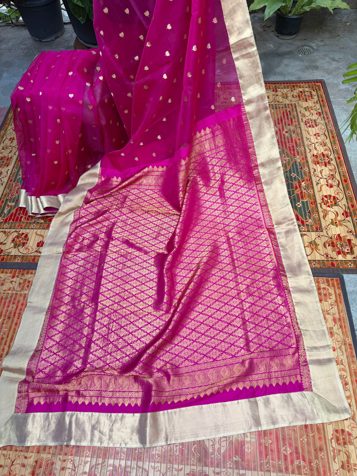 Fusion of Chanderi Silk Saree