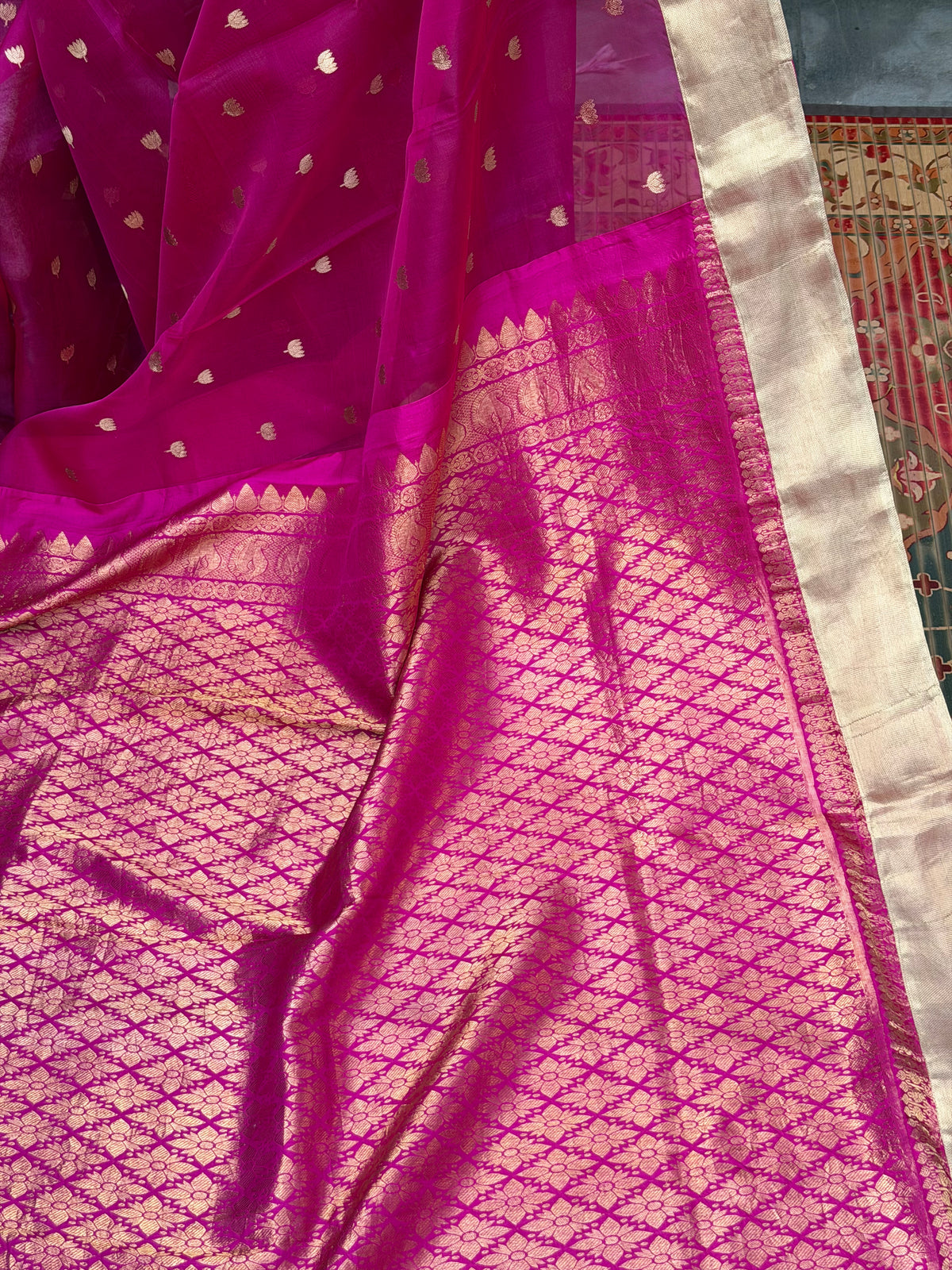 Fusion of Chanderi Silk Saree