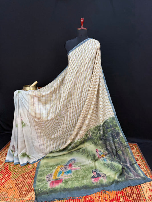 Pure Muga Tussar silk sarees
