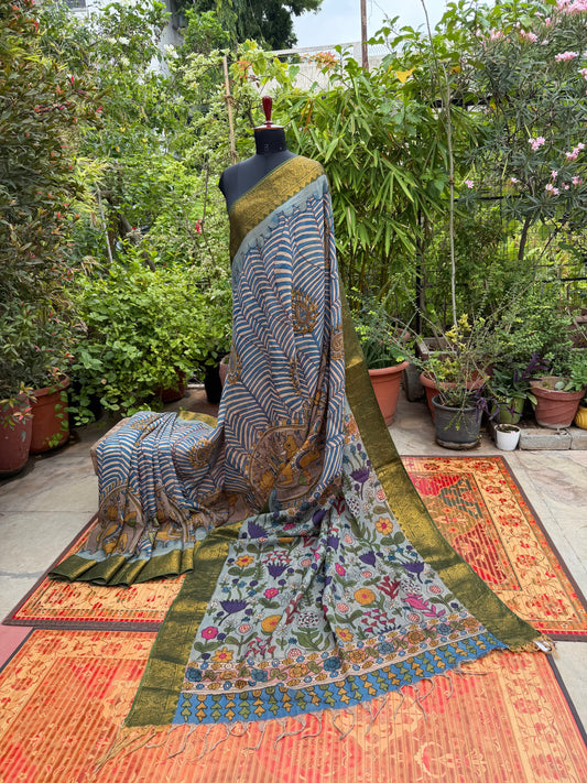 Silkcotton Penkalamkari Saree