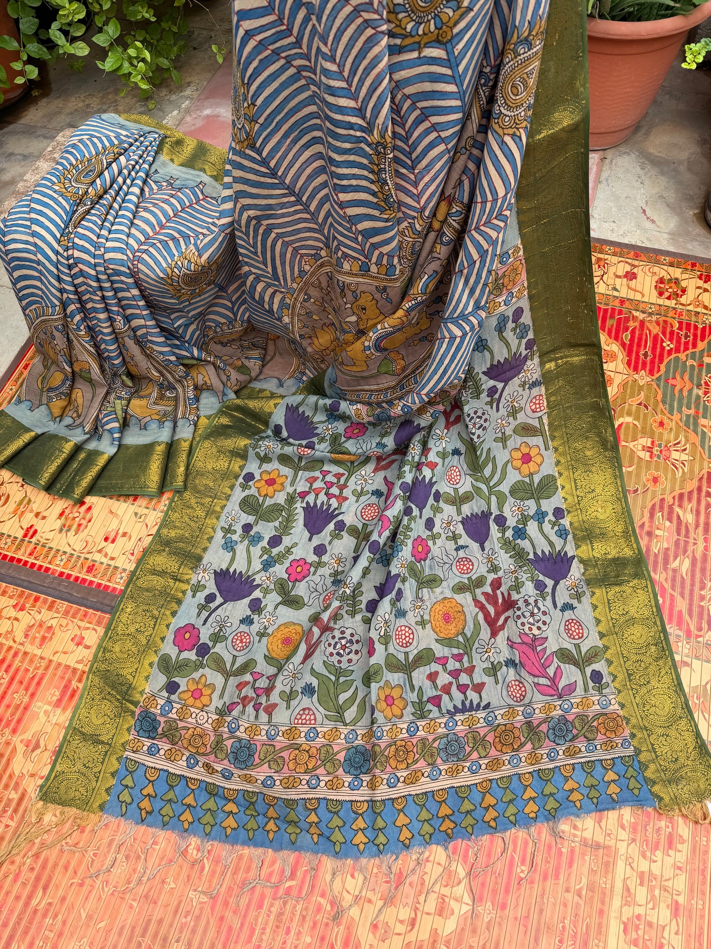 Silkcotton Penkalamkari Saree