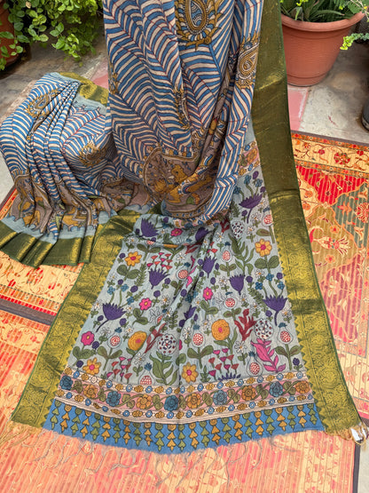 Silkcotton Penkalamkari Saree