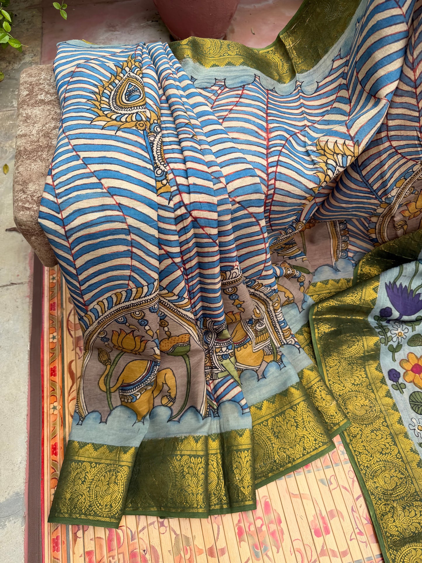 Silkcotton Penkalamkari Saree