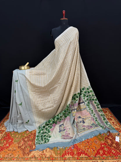 Pure Muga Tussar silk sarees