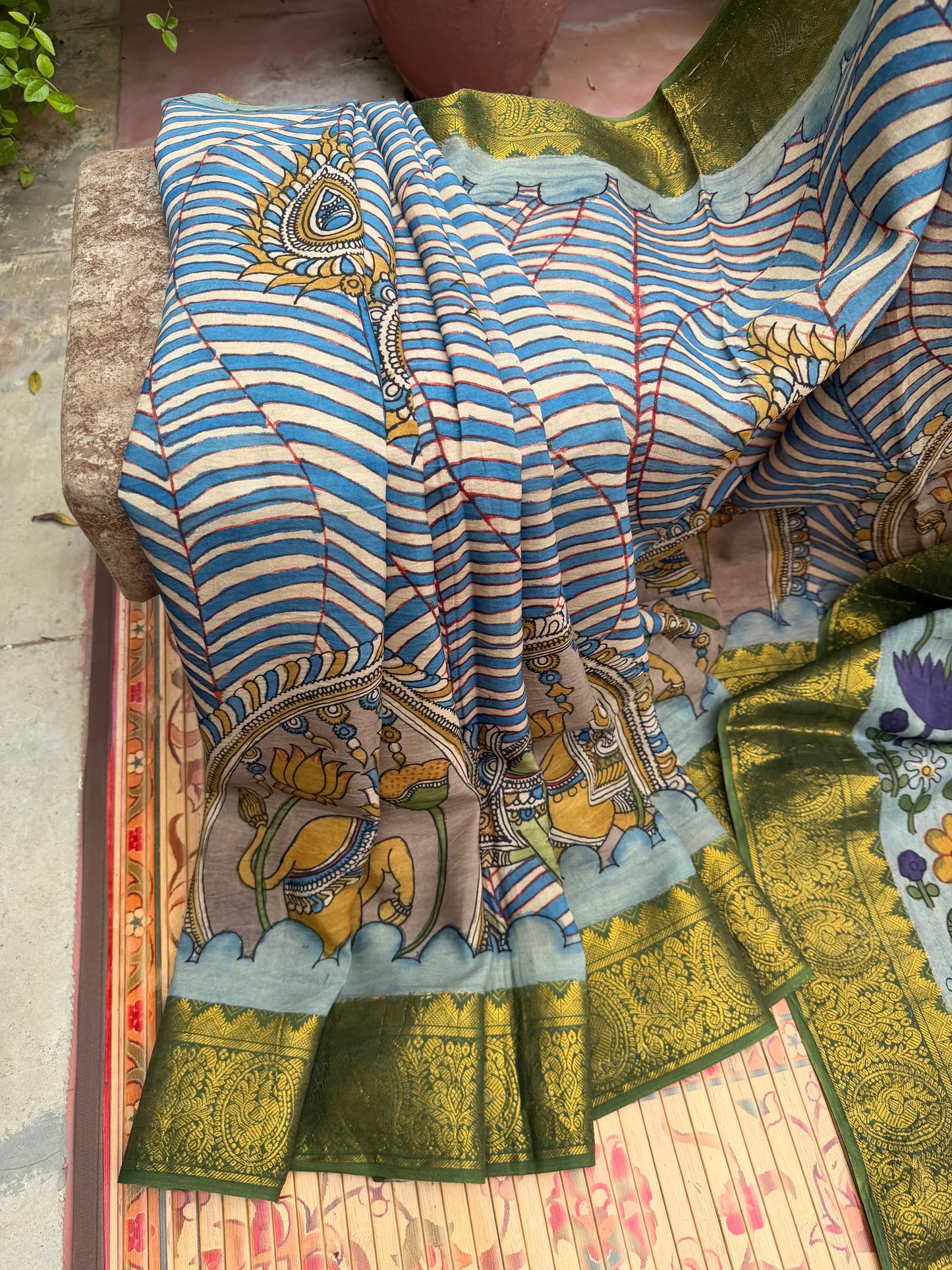 Silkcotton Penkalamkari Saree