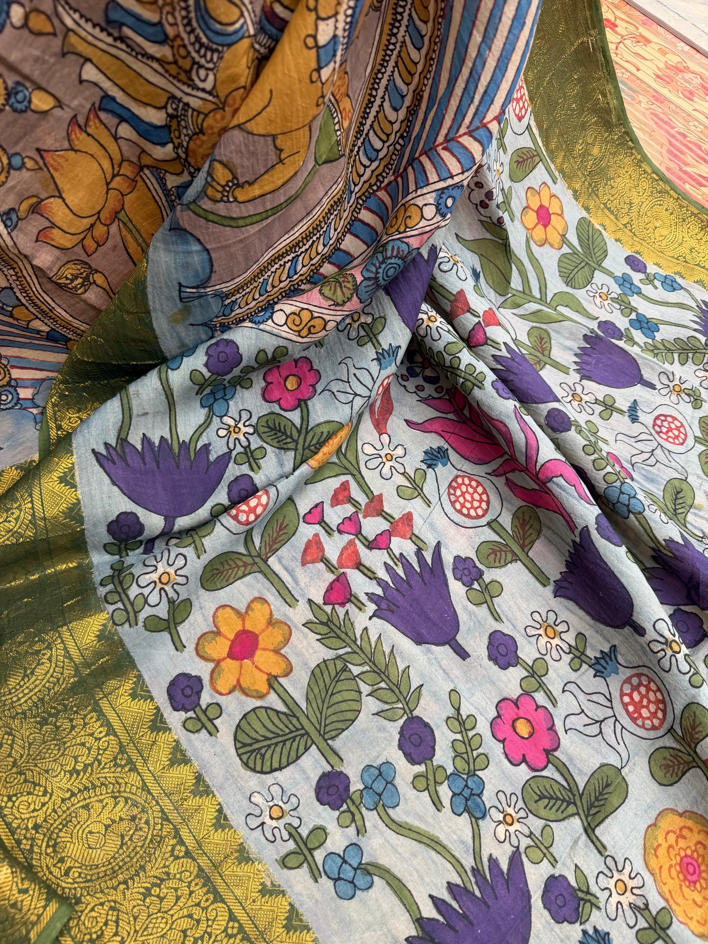 Silkcotton Penkalamkari Saree