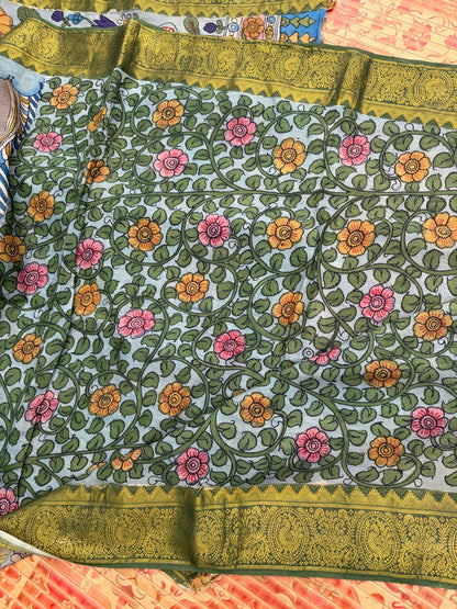 Silkcotton Penkalamkari Saree