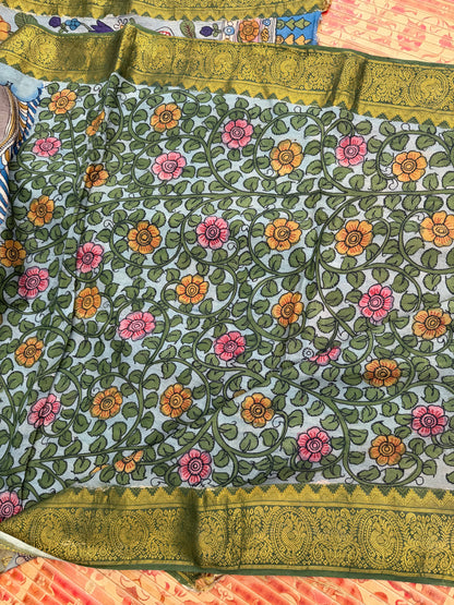 Silkcotton Penkalamkari Saree