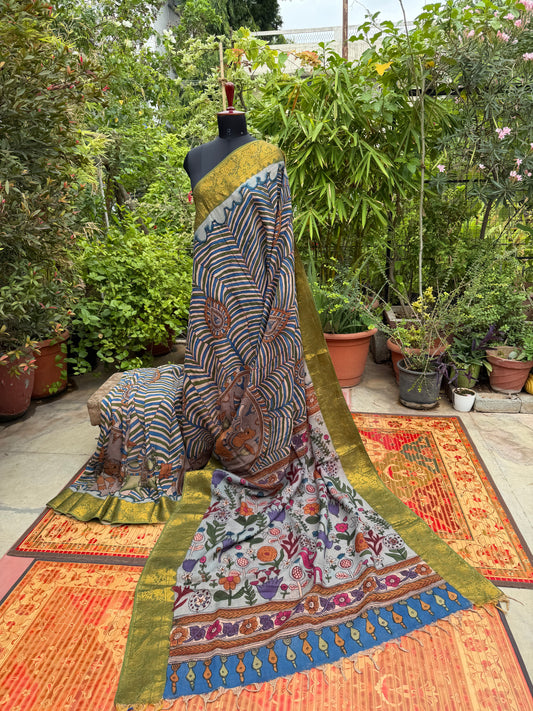 Silkcotton Penkalamkari Saree