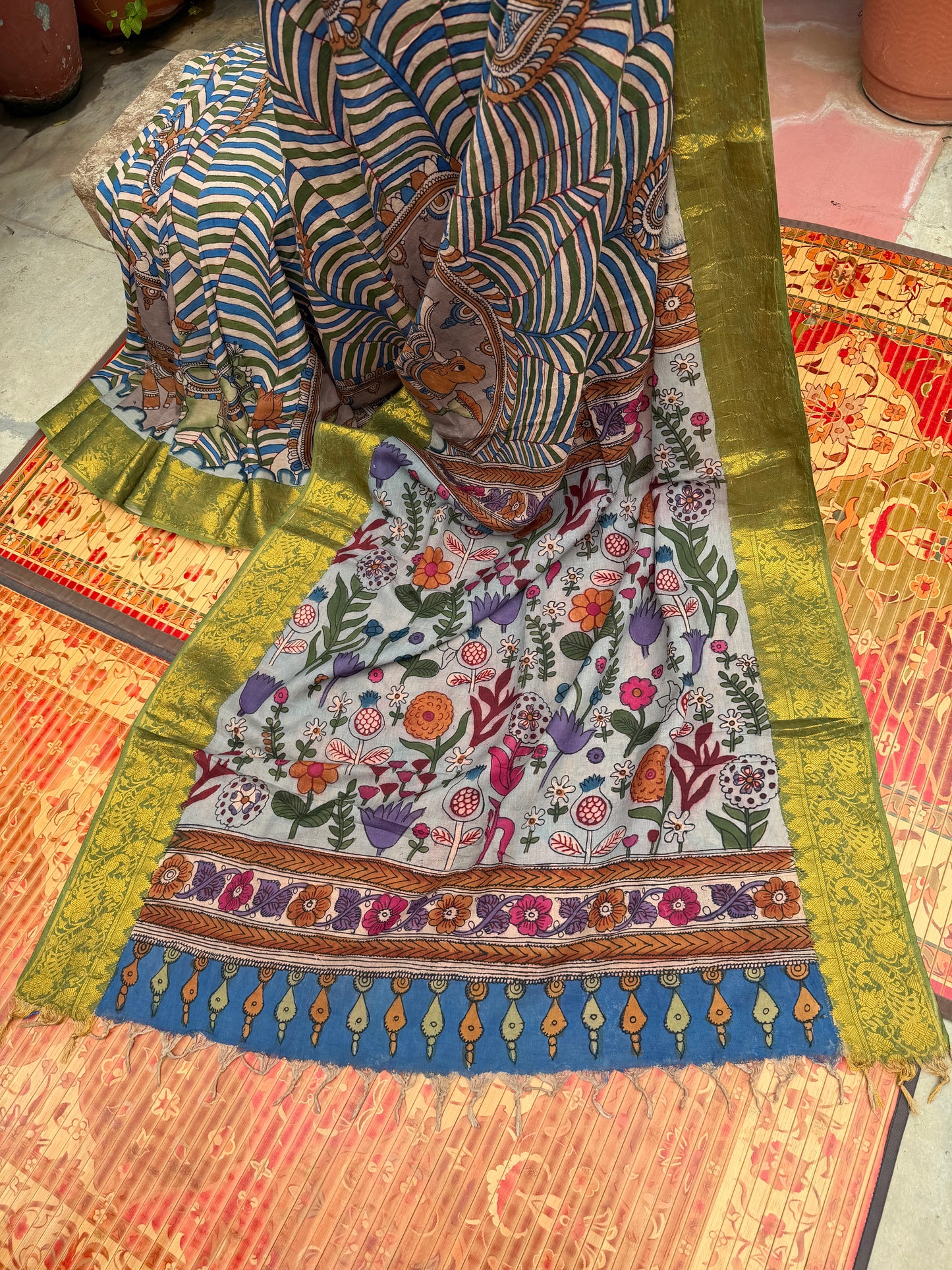 Silkcotton Penkalamkari Saree