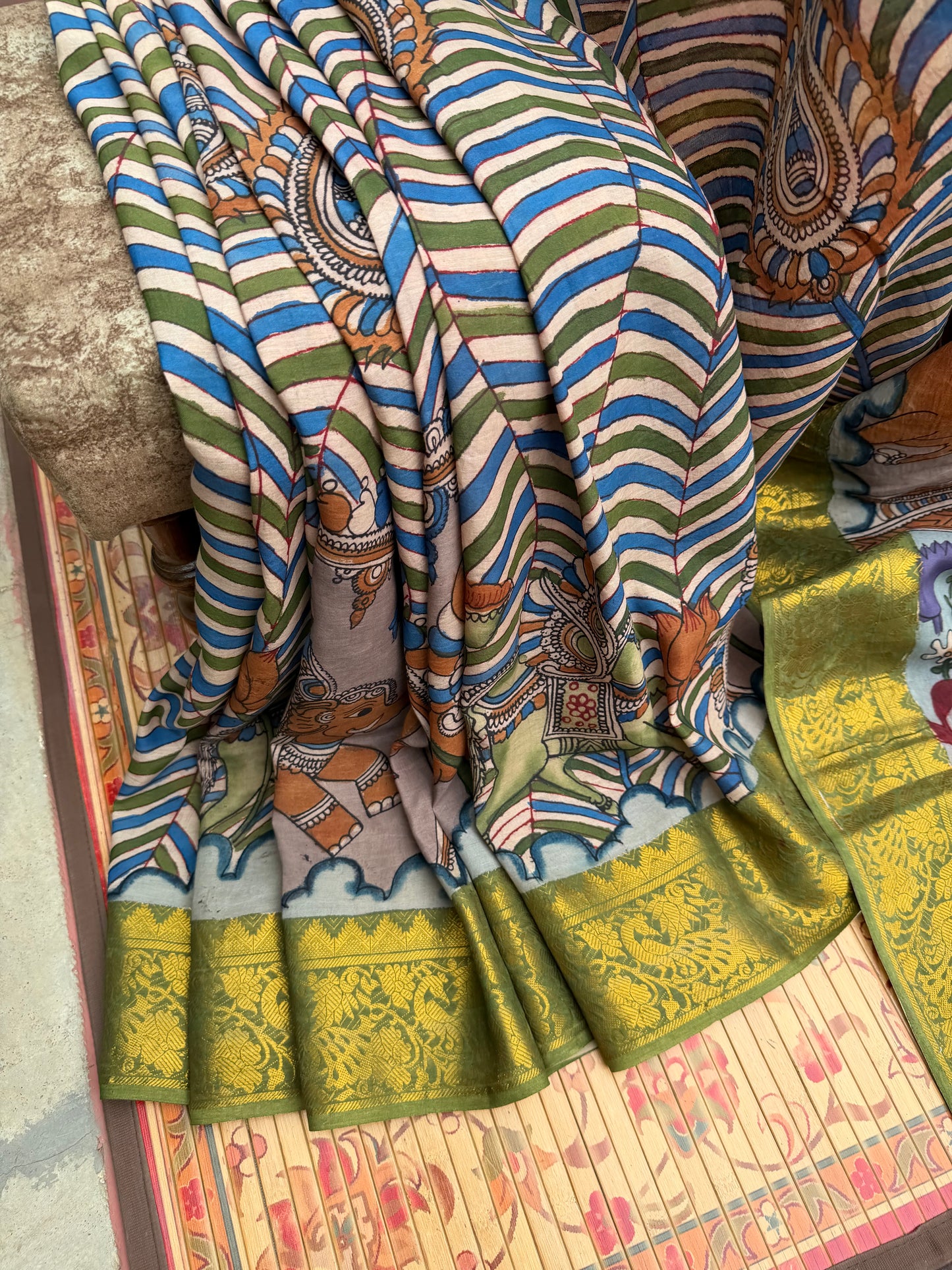 Silkcotton Penkalamkari Saree
