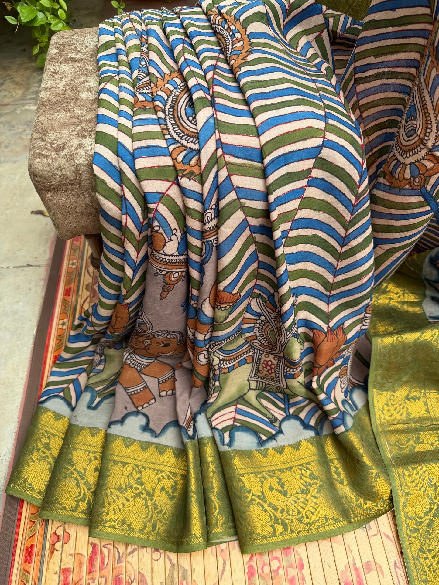 Silkcotton Penkalamkari Saree