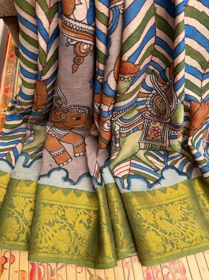 Silkcotton Penkalamkari Saree