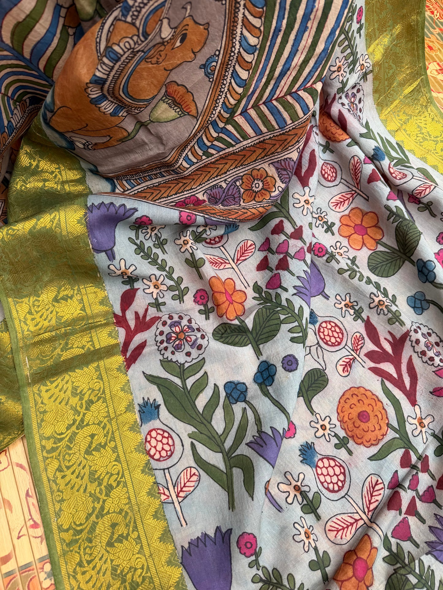 Silkcotton Penkalamkari Saree