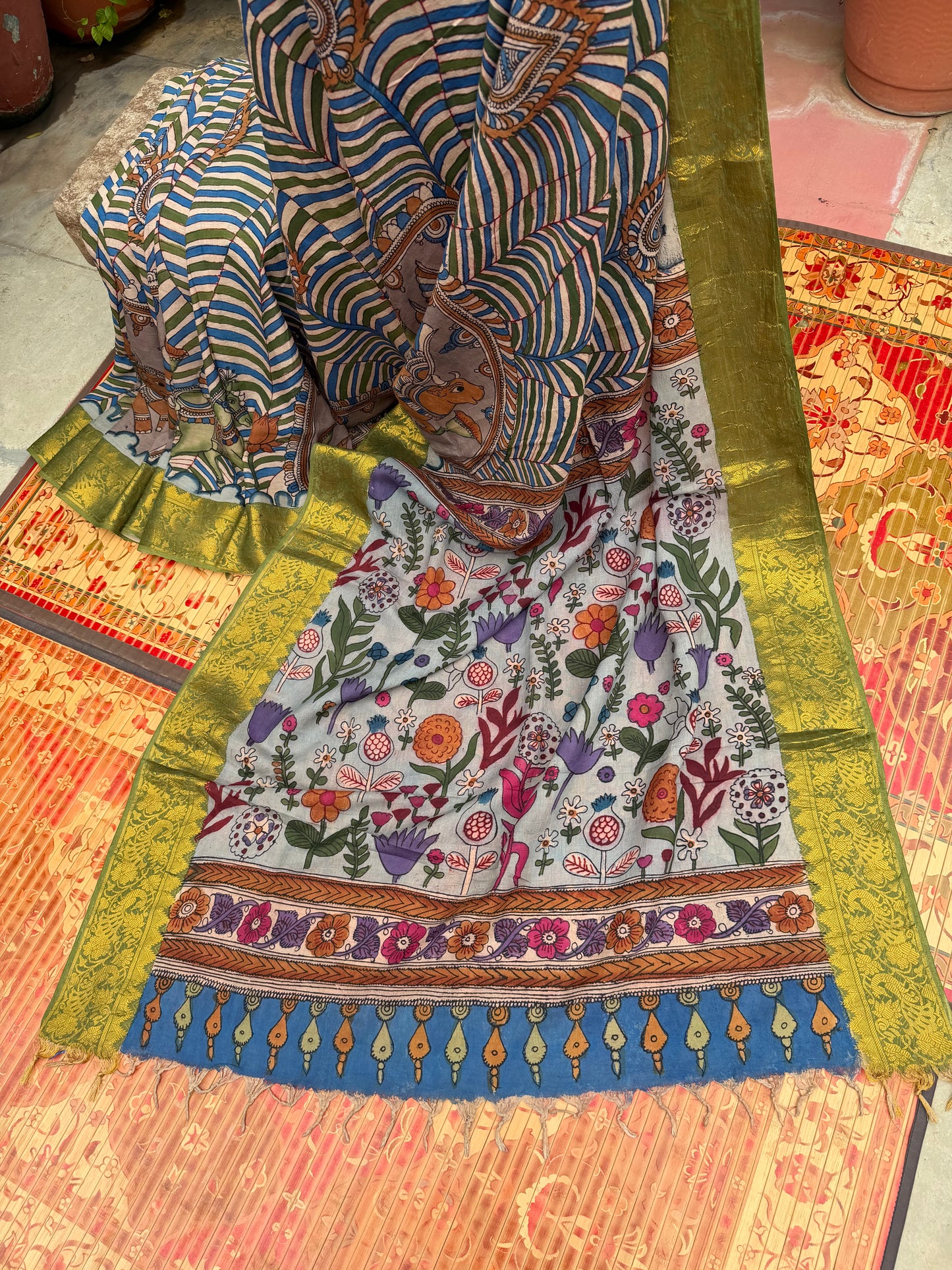 Silkcotton Penkalamkari Saree
