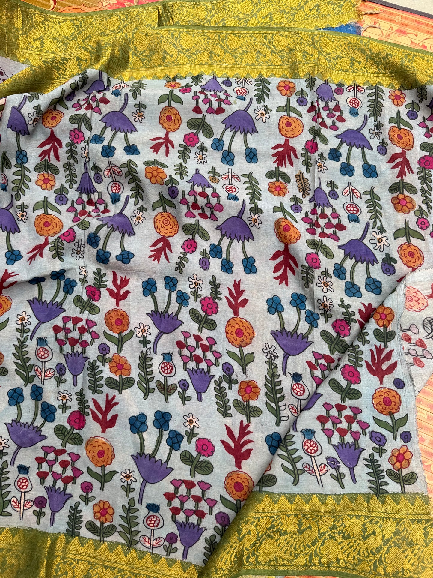 Silkcotton Penkalamkari Saree
