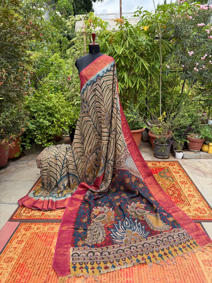 Silkcotton Penkalamkari Saree
