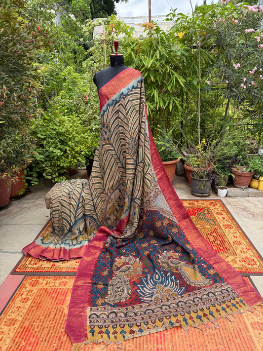 Silkcotton Penkalamkari Saree