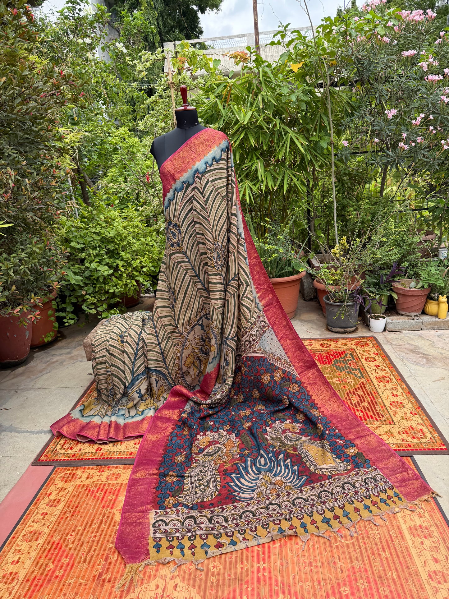 Silkcotton Penkalamkari Saree