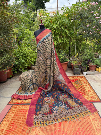 Silkcotton Penkalamkari Saree
