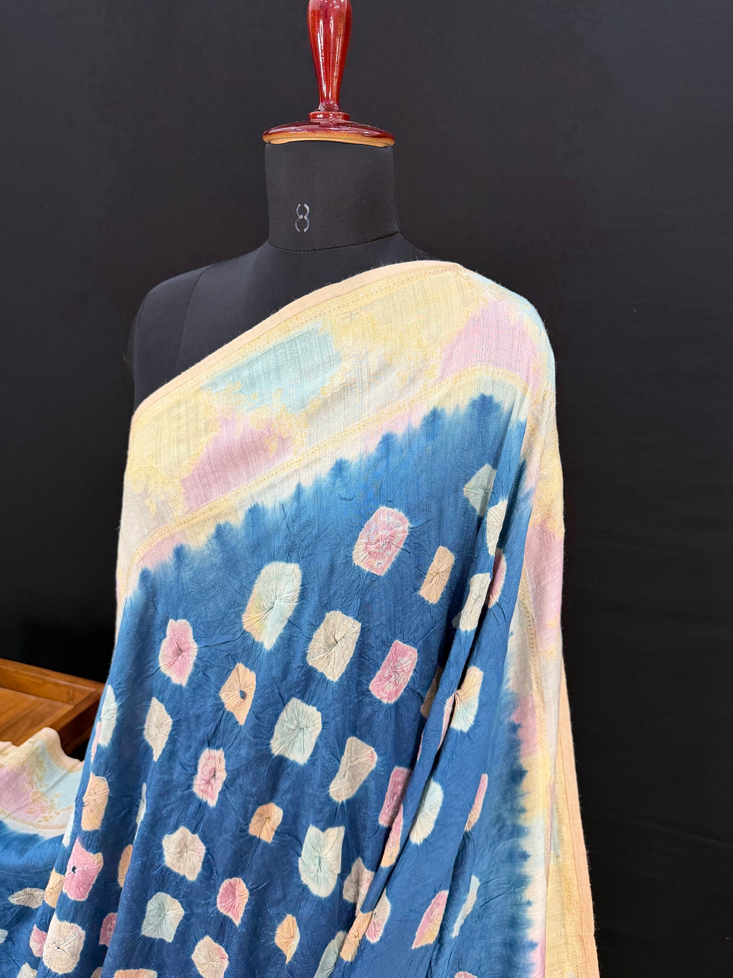 Pure Silk munga with hand stitched shibori Sarees
